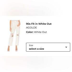 Agolde 90s Fit Jeans in White Out